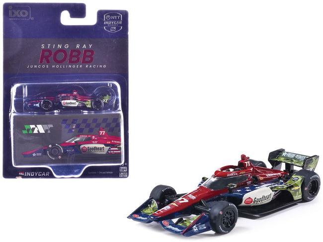 Dallara IndyCar 77 Sting Ray Robb "Goodheart Animal Health Center" Juncos Hollinger Racing (Road Course Configuration) "NTT IndyCar Series" (2026) 1/64 Diecast Model Car by IXO Models-IXO-ModelCars.com