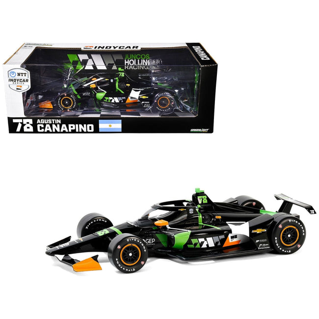 Dallara IndyCar #78 Agustin Canapino "JHR" Juncos Hollinger Racing "NTT IndyCar Series" (2024) 1/18 Diecast Model Car by Greenlight-Greenlight-ModelCars.com