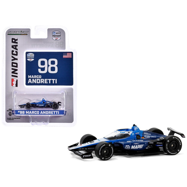 Dallara IndyCar 98 Marco Andretti "Mapei" Andretti Autosport "NTT IndyCar Series" (2024) 1/64 Diecast Model Car by Greenlight - Greenlight - ModelCars.com