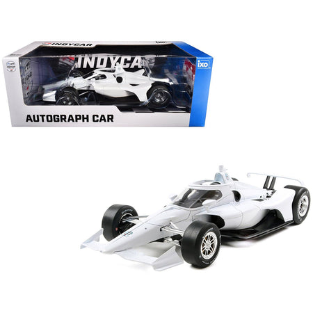 Dallara IndyCar Blank White "Autograph Car" (Super Speedway Configuration) "NTT IndyCar Series" 1/18 Diecast Model Car by IXO Models - IXO - ModelCars.com