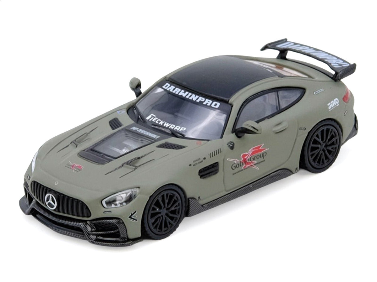 DarwinPRO iMP-Performance AMG GT "Goblin Group" Matt Green with Black Top 1/64 Diecast Model Car by Inno Models-Inno Models-ModelCars.com