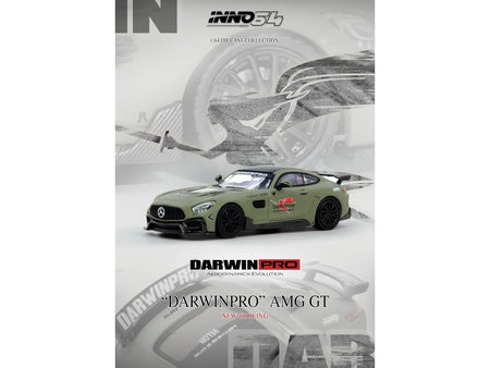 DarwinPRO iMP-Performance AMG GT "Goblin Group" Matt Green with Black Top 1/64 Diecast Model Car by Inno Models-Inno Models-ModelCars.com