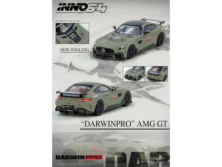 DarwinPRO iMP-Performance AMG GT "Goblin Group" Matt Green with Black Top 1/64 Diecast Model Car by Inno Models-Inno Models-ModelCars.com