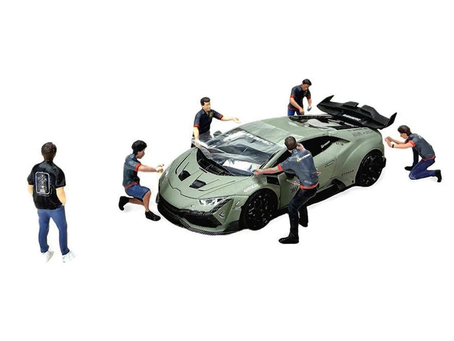 "DarwinPro x Teckwrap Crew" 6 piece Diecast Figure Set (6 Figures) Limited Edition for 1/64 Scale Models by American Diorama-American Diorama-ModelCars.com