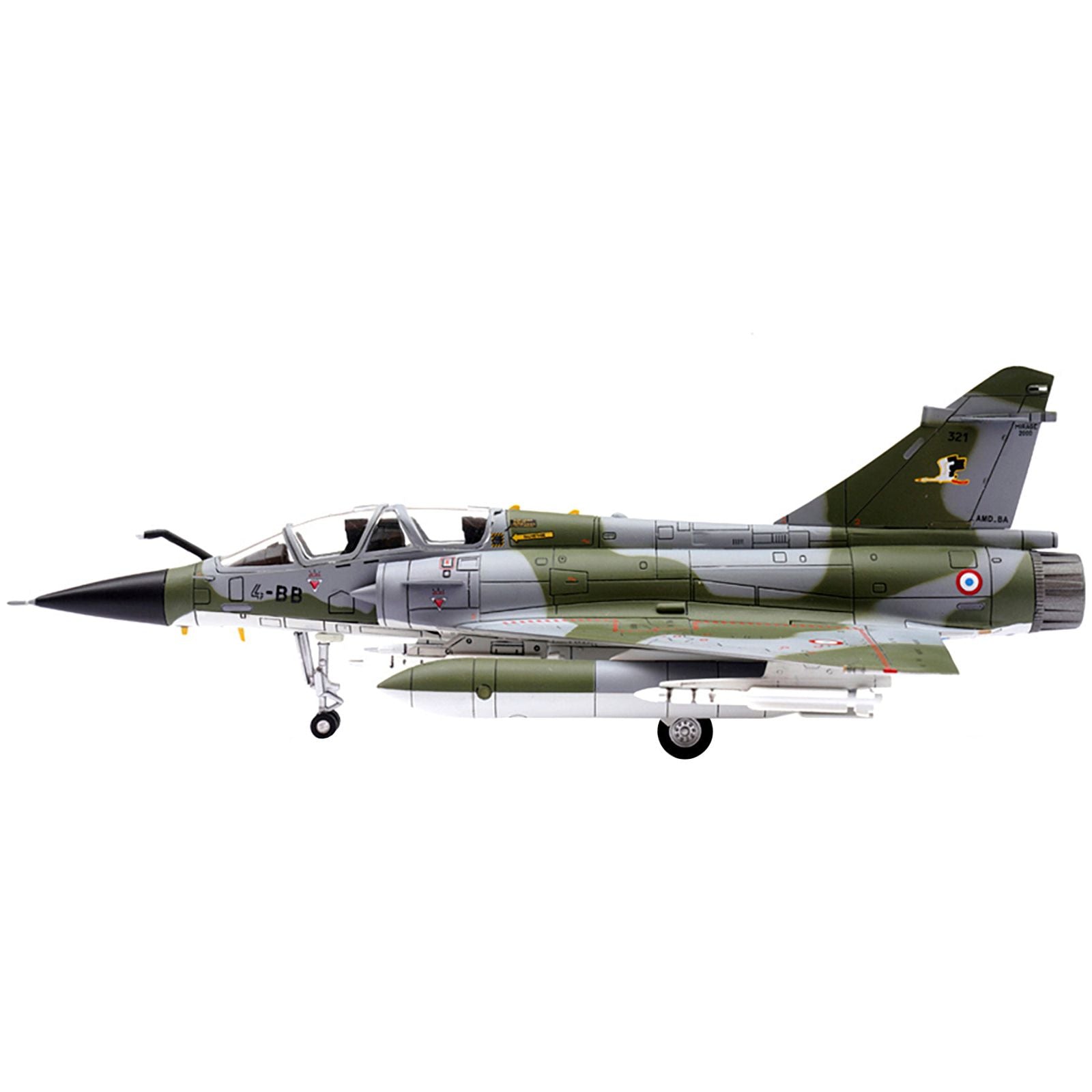 Dassault Mirage 2000N Fighter Plane Camouflage "French Air Force - ArmÃ©e de lâ€™Air" with Missile Accessories "Wing" Series 1/72 Diecast Model by Panzerkampf - Panzerkampf - ModelCars.com