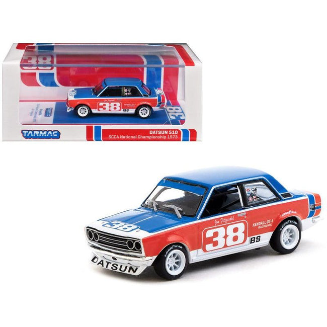 Datsun 510 #38 Jim Fitzgerald "SCCA National Championship" (1973) "Hobby64" Series 1/64 Diecast Model Car by Tarmac Works-Tarmac Works-ModelCars.com