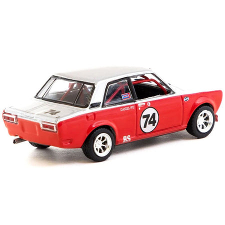 Datsun 510 #74 Daniel Wu "Trans-Am B-Sedan 2.5 Challenge" (2023) Silver and Red "Hobby64" Series 1/64 Diecast Model Car by Tarmac Works-Tarmac Works-ModelCars.com