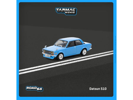 Datsun 510 Light Blue "Road64" Series 1/64 Diecast Model Car by Tarmac Works-Tarmac Works-ModelCars.com