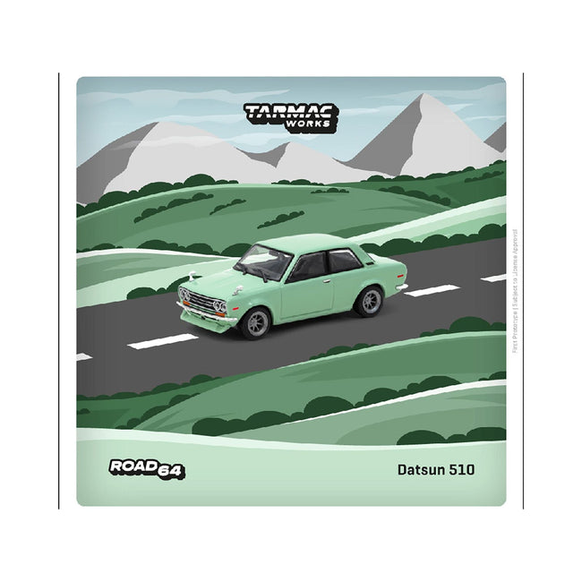 Datsun 510 Light Green "Road64" Series 1/64 Diecast Model Car by Tarmac Works-Tarmac Works-ModelCars.com