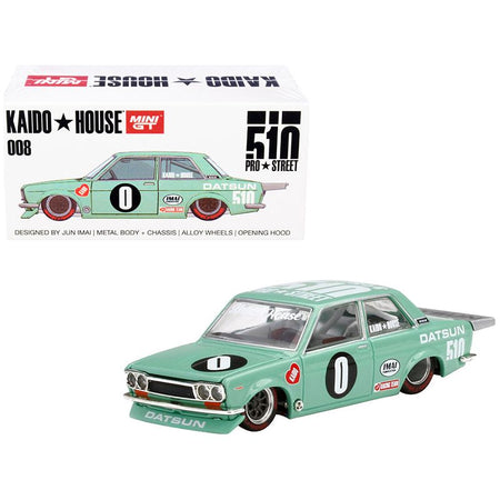 Datsun 510 Pro Street KDO510 Light Green (Designed by Jun Imai) "Kaido House" Special 1/64 Diecast Model Car by True Scale Miniatures - True Scale Miniatures - ModelCars.com
