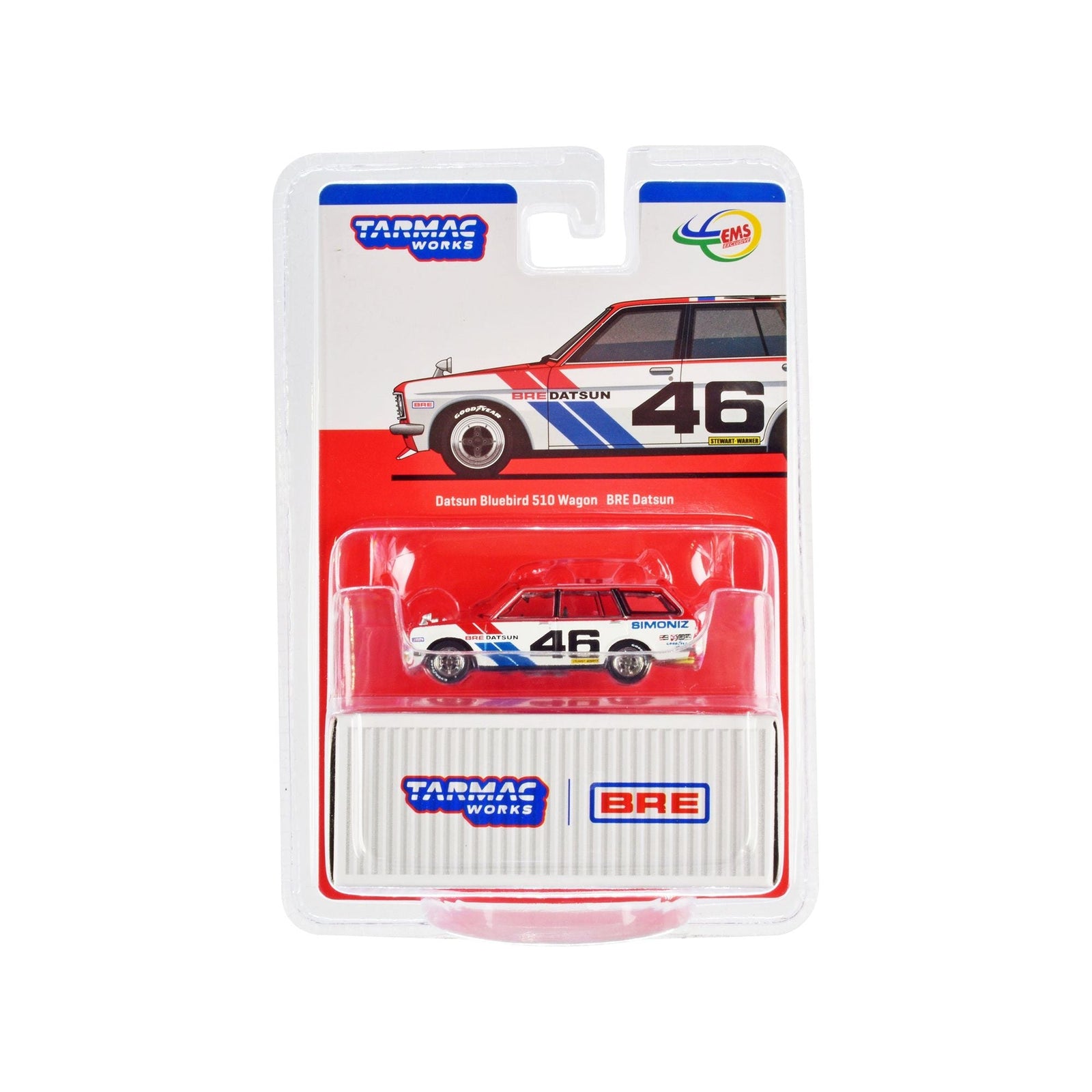 Datsun Bluebird 510 Wagon 46 Red and White "BRE (Brock Racing Enterprises)" "Global64" Series 1/64 Diecast Model Car by Tarmac Works - Tarmac Works - ModelCars.com