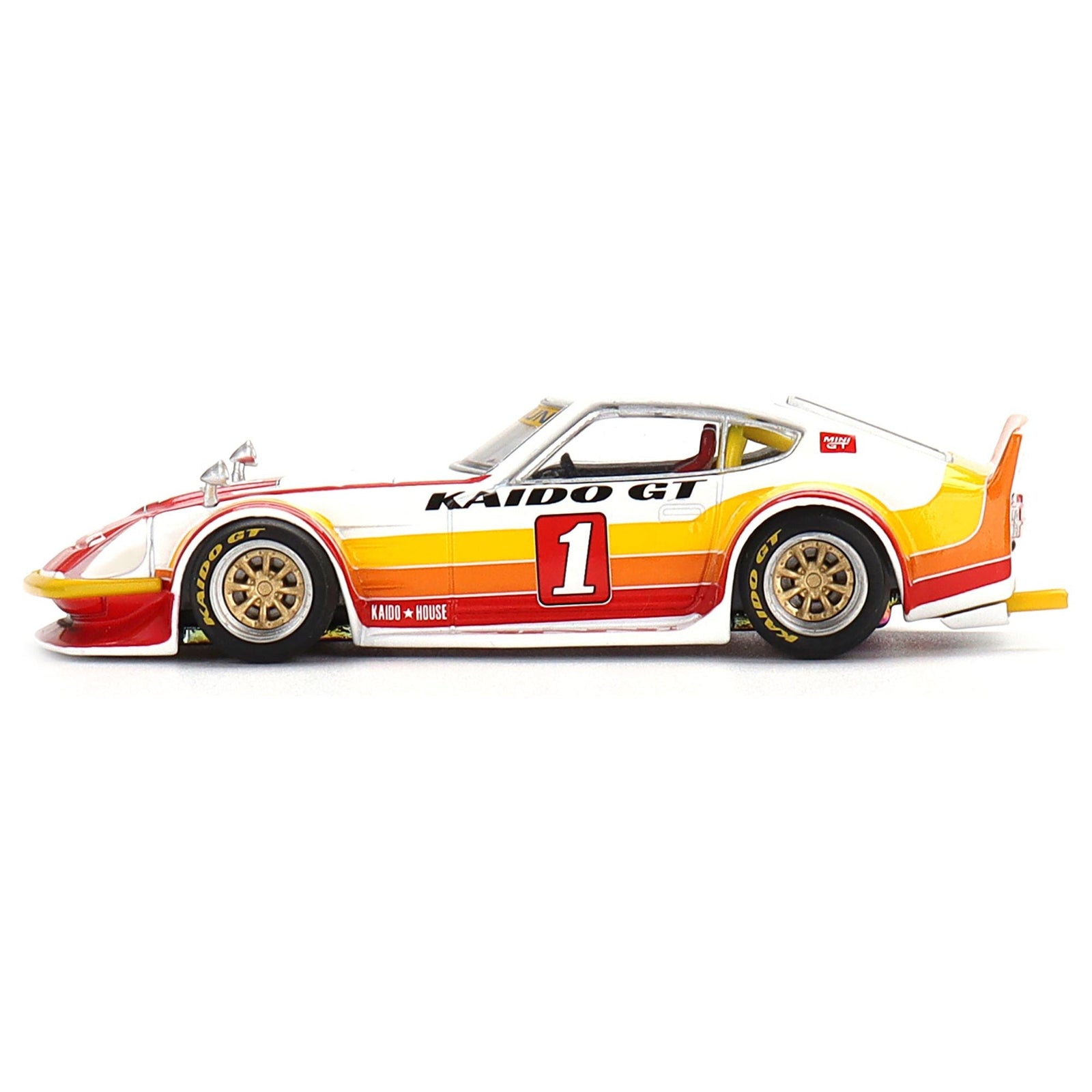 Datsun Fairlady Z Kaido GT V1 RHD (Right Hand Drive) 1 White with Stripes (Designed by Jun Imai) "Kaido House" Special 1/64 Diecast Model Car by True Scale Miniatures - True Scale Miniatures - ModelCars.com