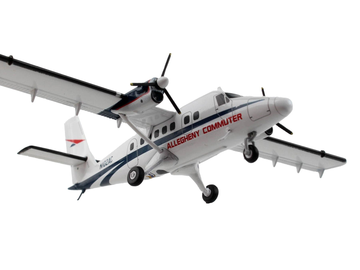De Havilland DHC-6-300 Commercial Aircraft "Allegheny Airlines" White with Blue Stripes "Gemini 200" Series 1/200 Diecast Model Airplane by GeminiJets-GeminiJets-ModelCars.com