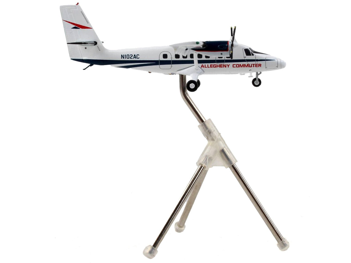 De Havilland DHC-6-300 Commercial Aircraft "Allegheny Airlines" White with Blue Stripes "Gemini 200" Series 1/200 Diecast Model Airplane by GeminiJets-GeminiJets-ModelCars.com