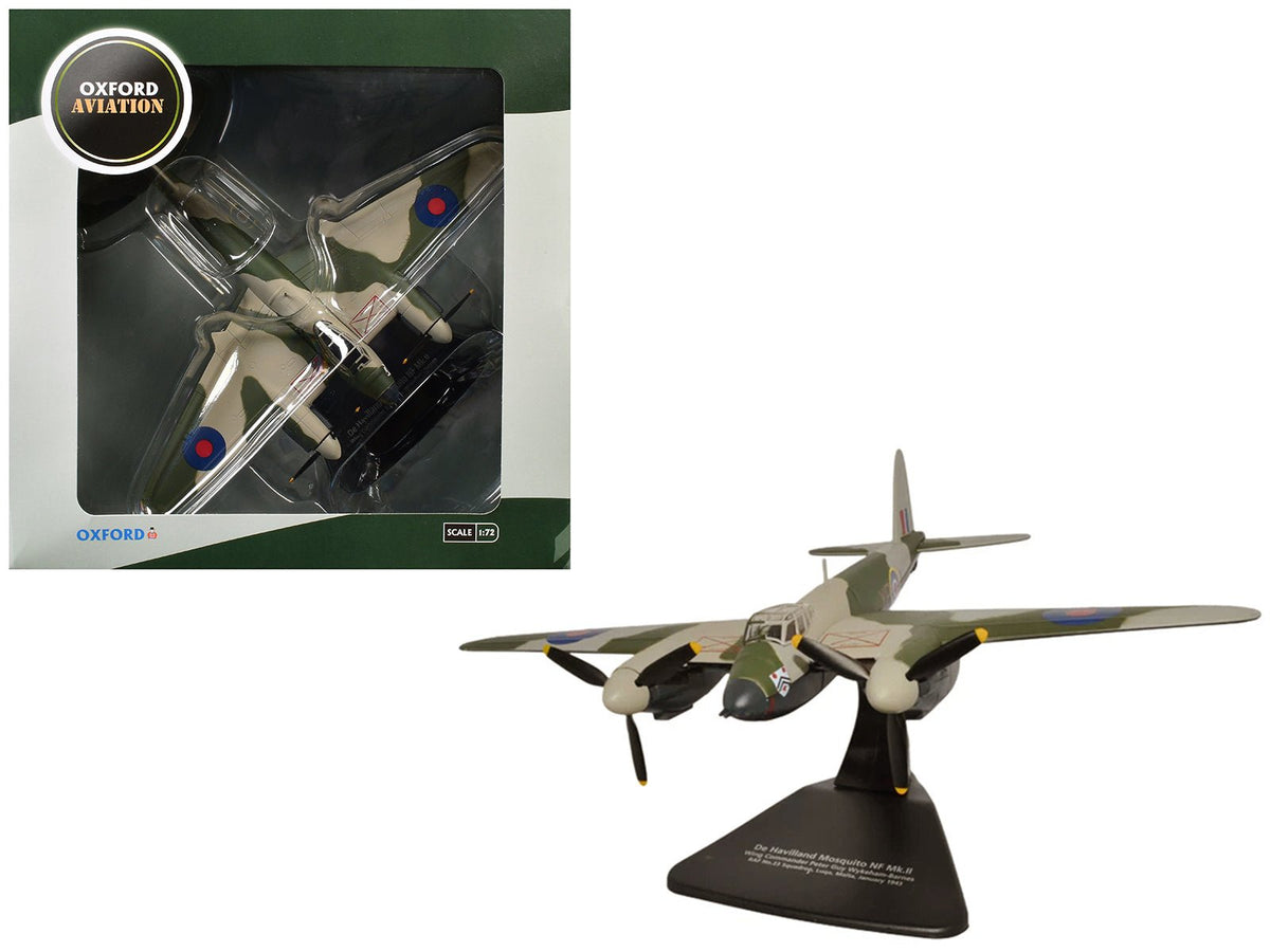De Havilland Mosquito NF MKII Aircraft "Wing Commander Peter G. Wykeham-Barnes No. 23 Squadron Luqa Malta" (1943) Royal Air Force "Oxford Aviation" Series 1/72 Diecast Model Airplane by Oxford Diecast-Oxford Diecast-ModelCars.com
