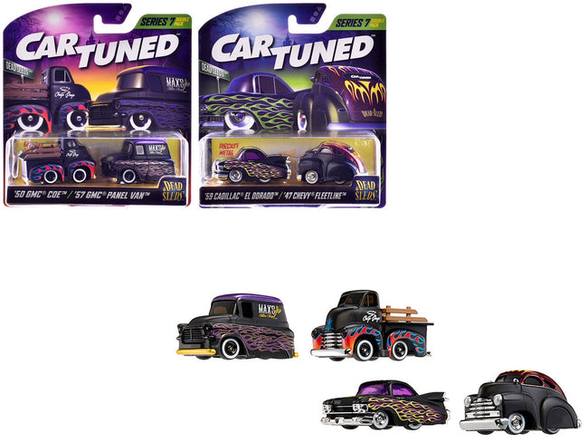 "Dead Sleds" Double Pack Series 7 Set of 4 Cars Diecast Model Cars by CarTuned-Car Tuned-ModelCars.com