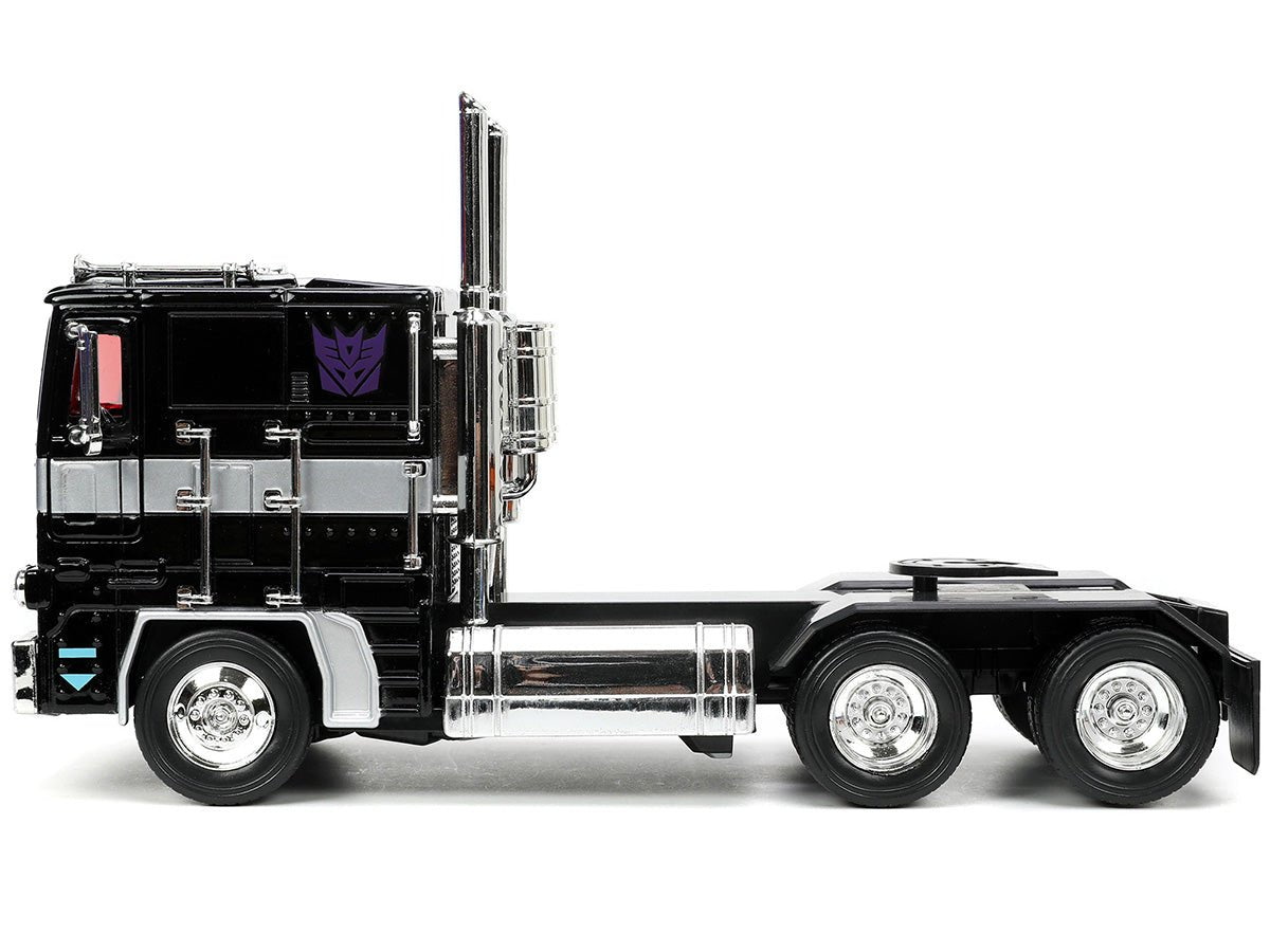 Decepticon Nemesis Prime with Robot on Chassis "Transformers" TV Series "Hollywood Rides" Series 1/24 Diecast Model by Jada-Jada-ModelCars.com