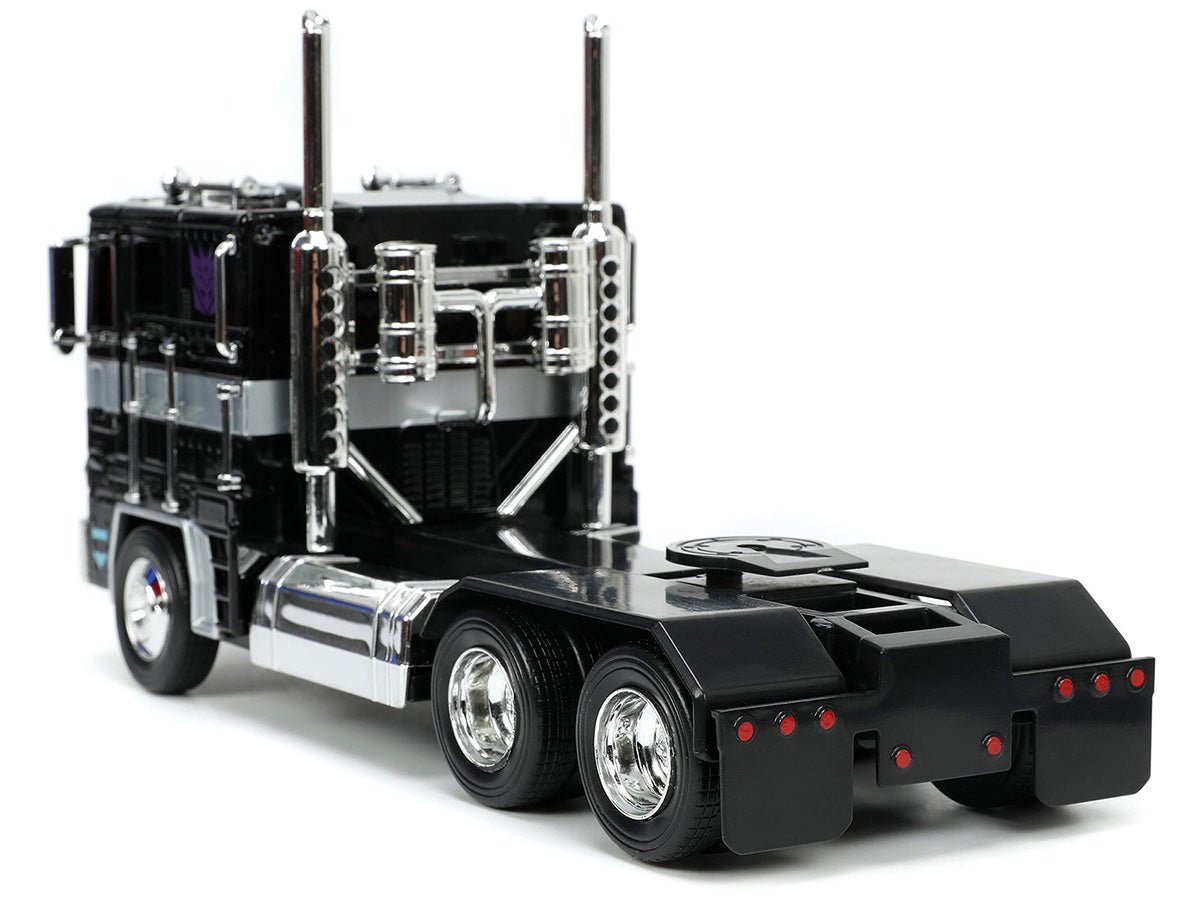 Decepticon Nemesis Prime with Robot on Chassis "Transformers" TV Series "Hollywood Rides" Series 1/24 Diecast Model by Jada-Jada-ModelCars.com