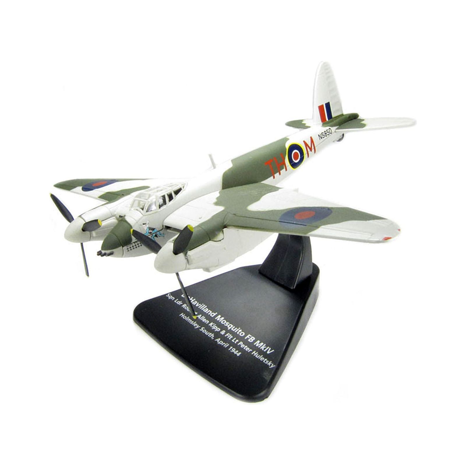 DeHavilland Mosquito FB MKVI Combat Aircraft "Sqd. Ldr. Robert Allen Kip and Flt. Lt. Peter Huletsky Holmsley South" (1944) Royal Air Force "Oxford Aviation" Series 1/72 Diecast Model Airplane by Oxford Diecast - Oxford Diecast - ModelCars.com