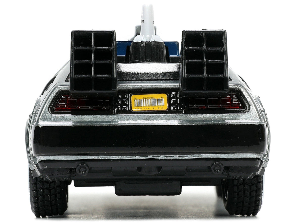 DeLorean DMC (Time Machine) Brushed Metal "Back to the Future Part III" (1990) Movie "Hollywood Rides" Series 1/32 Diecast Model Car by Jada-Jada-ModelCars.com