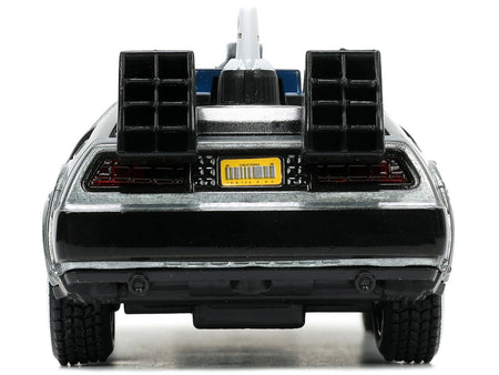 DeLorean DMC (Time Machine) Brushed Metal "Back to the Future Part III" (1990) Movie "Hollywood Rides" Series 1/32 Diecast Model Car by Jada-Jada-ModelCars.com