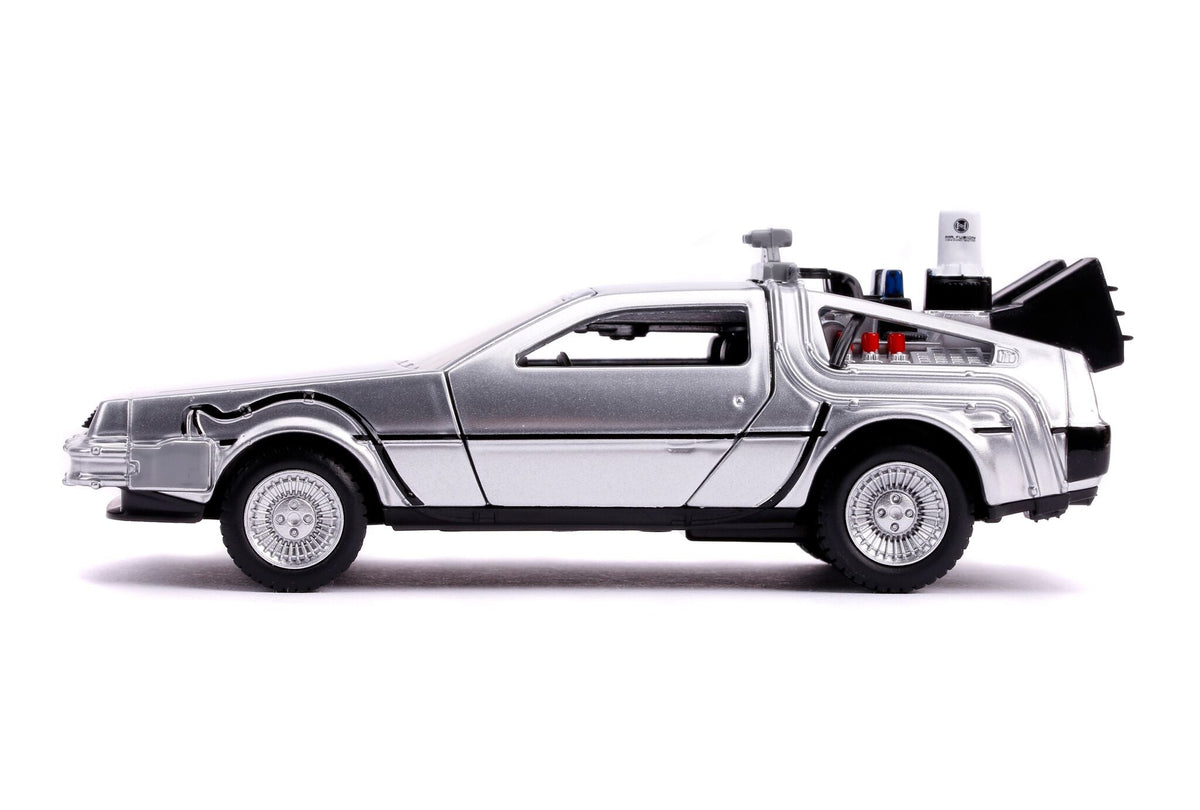 DeLorean DMC (Time Machine) Silver "Back to the Future Part II" (1989) Movie "Hollywood Rides" Series 1/32 Diecast Model Car by Jada-Jada-ModelCars.com