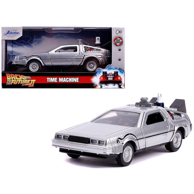 DeLorean DMC (Time Machine) Silver "Back to the Future Part II" (1989) Movie "Hollywood Rides" Series 1/32 Diecast Model Car by Jada-Jada-ModelCars.com
