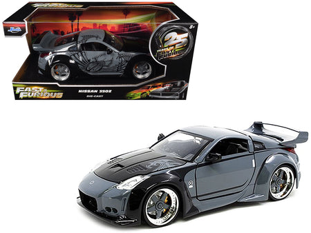 D.K.'s Nissan 350Z Gray and Black with Graphics "Fast & Furious 25th Anniversary" Series 1/24 Diecast Model Car by Jada-Jada-ModelCars.com