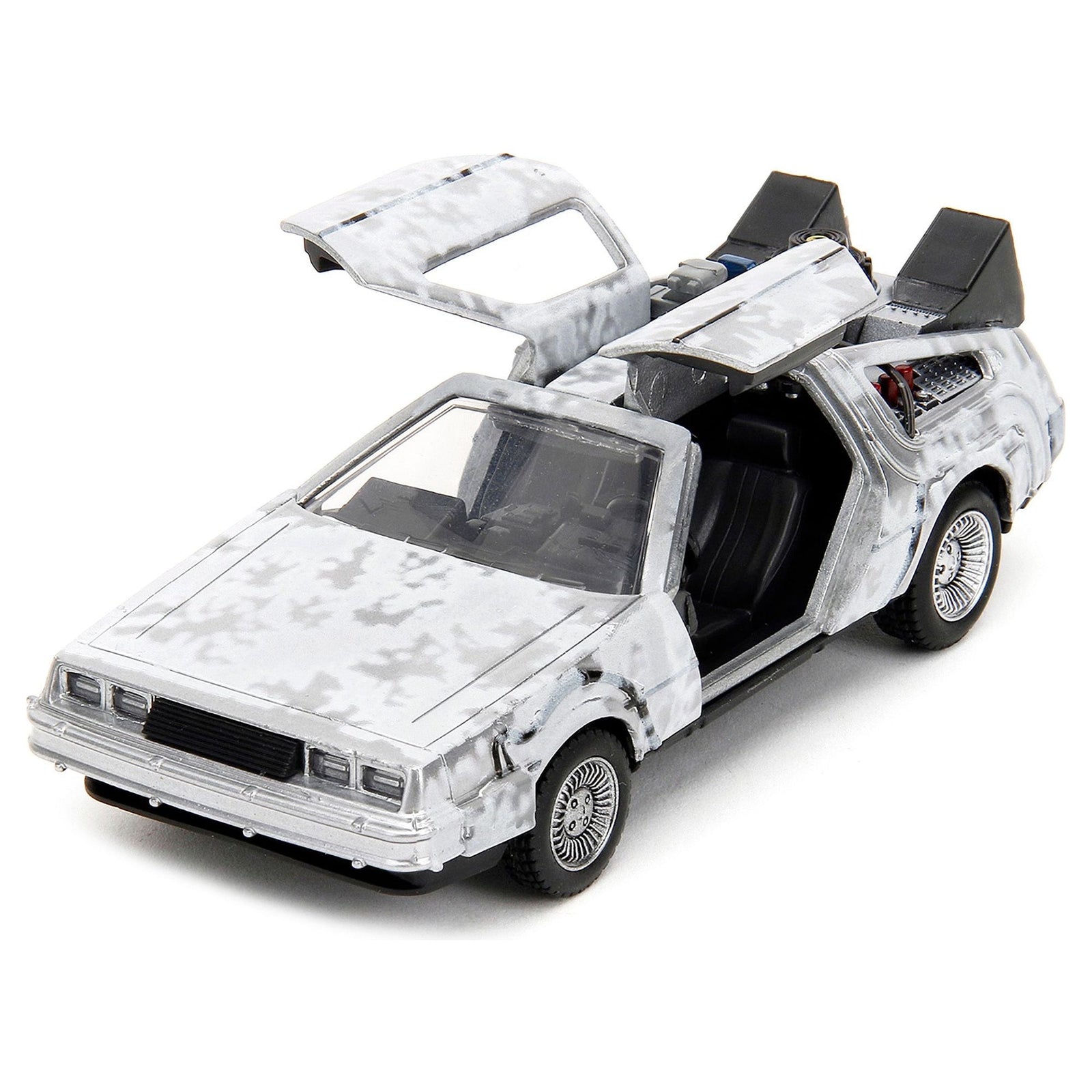 DMC DeLorean Time Machine Brushed Metal (Frost Version) "Back to the Future" (1985) Movie "Hollywood Rides" Series 1/32 Diecast Model Car by Jada - Jada - ModelCars.com
