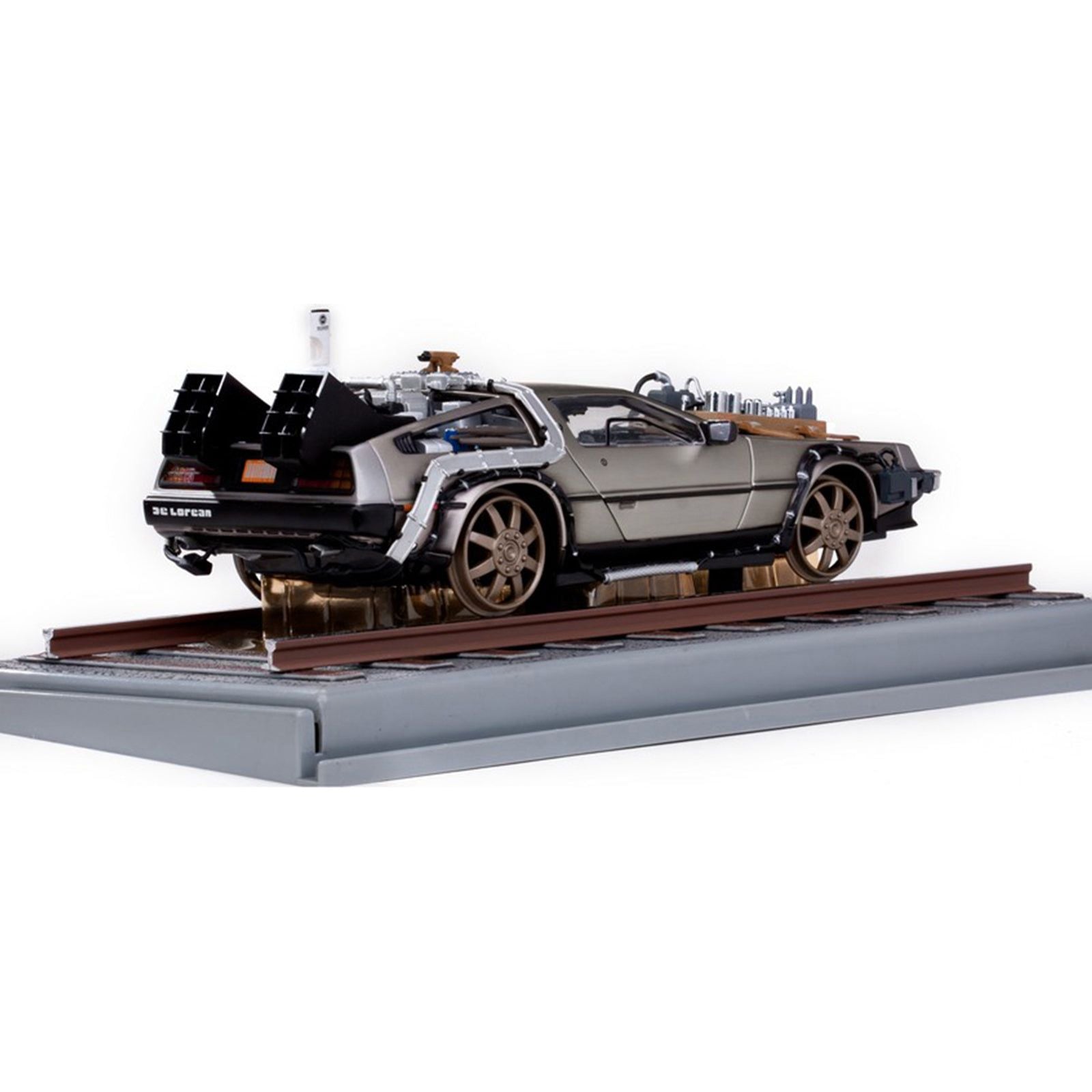 DMC DeLorean Time Machine Stainless Steel "Railroad Version" "Back to the Future: Part III" (1990) Movie 1/18 Diecast Model Car by Sun Star - Sun Star - ModelCars.com