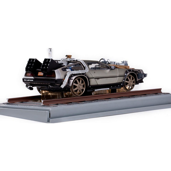 DMC DeLorean Time Machine Stainless Steel "Railroad Version" "Back to the Future: Part III" (1990) Movie 1/18 Diecast Model Car by Sun Star - Sun Star - ModelCars.com