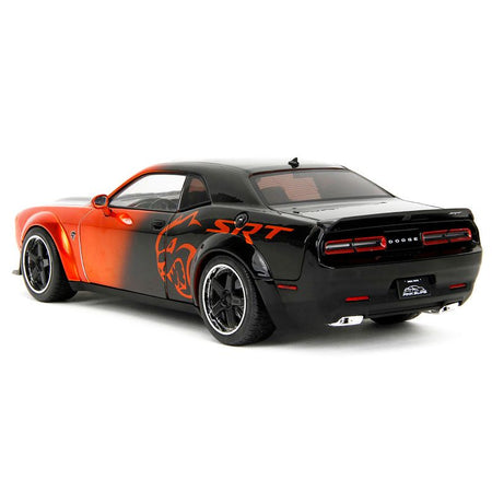 Dodge Challenger SRT Hellcat Orange Metallic and Black "Pink Slips" Series 1/18 Diecast Model Car by Jada-Jada-ModelCars.com
