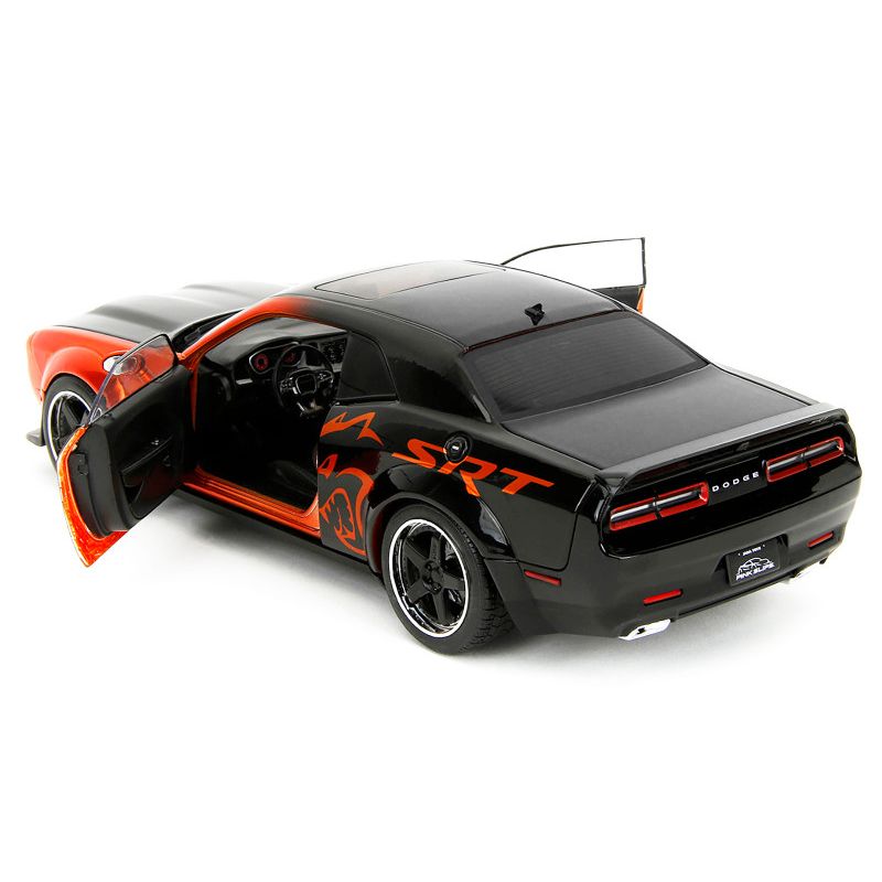 Dodge Challenger SRT Hellcat Orange Metallic and Black "Pink Slips" Series 1/18 Diecast Model Car by Jada-Jada-ModelCars.com