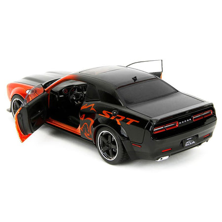 Dodge Challenger SRT Hellcat Orange Metallic and Black "Pink Slips" Series 1/18 Diecast Model Car by Jada-Jada-ModelCars.com