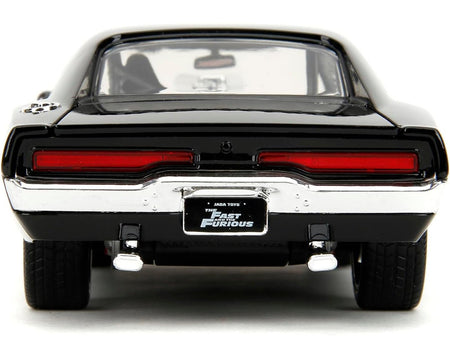 Dodge Charger R/T Black with Dom Diecast Figure "Fast & Furious" (2009) Movie "Hollywood Rides" Series 1/24 Diecast Model Car by Jada-Jada-ModelCars.com