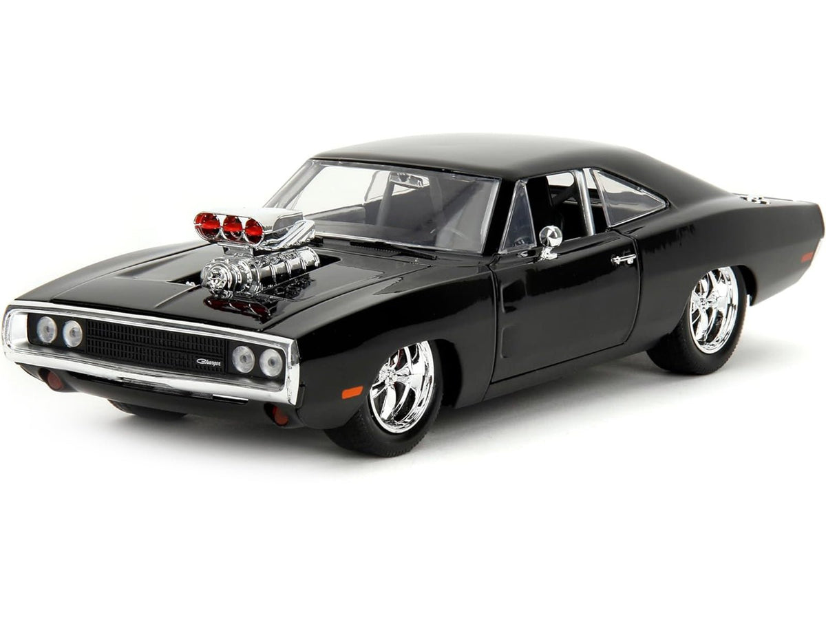 Dodge Charger R/T Black with Dom Diecast Figure "Fast & Furious" (2009) Movie "Hollywood Rides" Series 1/24 Diecast Model Car by Jada-Jada-ModelCars.com