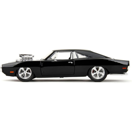 Dodge Charger R/T Black with Dom Diecast Figure "Fast & Furious" (2009) Movie "Hollywood Rides" Series 1/24 Diecast Model Car by Jada-Jada-ModelCars.com