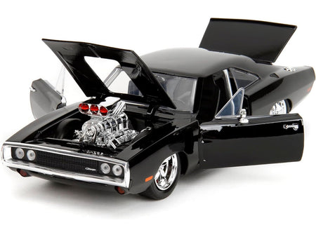 Dodge Charger R/T Black with Dom Diecast Figure "Fast & Furious" (2009) Movie "Hollywood Rides" Series 1/24 Diecast Model Car by Jada-Jada-ModelCars.com