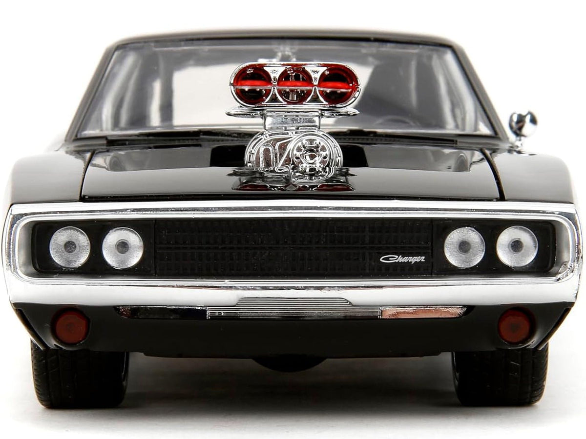 Dodge Charger R/T Black with Dom Diecast Figure "Fast & Furious" (2009) Movie "Hollywood Rides" Series 1/24 Diecast Model Car by Jada-Jada-ModelCars.com
