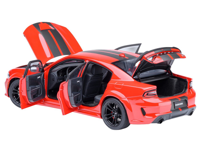Dodge Charger Scat Pack Widebody Torred with Carbon Stripes 1/18 Model Car by Autoart-Autoart-ModelCars.com