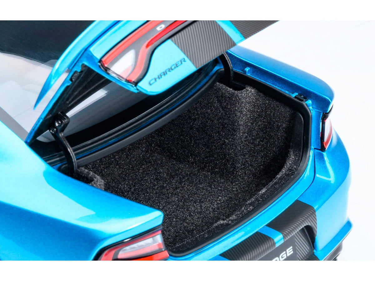 Dodge Charger SRT Hellcat Redeye B5 Blue Metallic with Carbon Stripes 1/18 Model Car by Autoart-Autoart-ModelCars.com