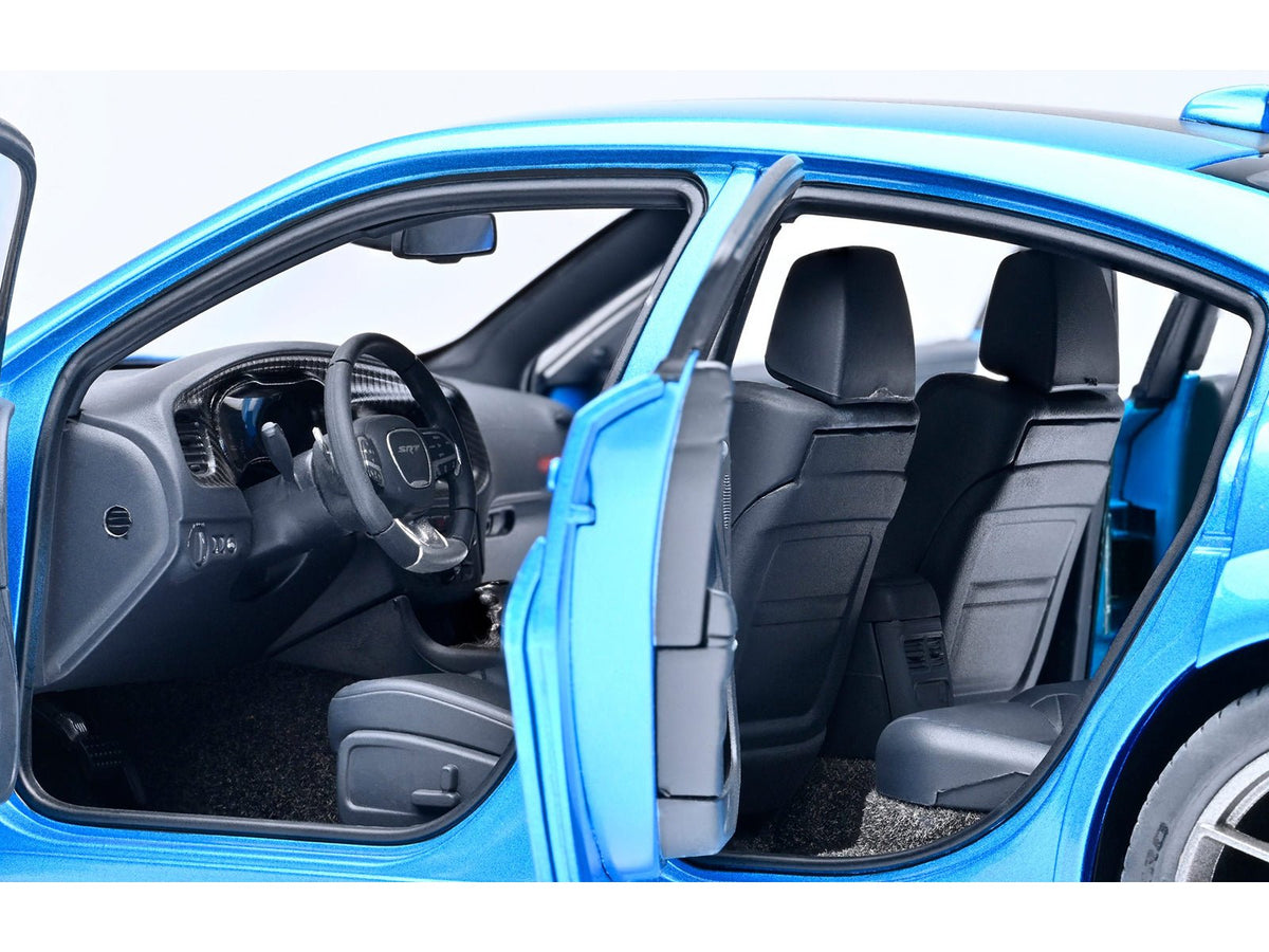 Dodge Charger SRT Hellcat Redeye B5 Blue Metallic with Carbon Stripes 1/18 Model Car by Autoart-Autoart-ModelCars.com