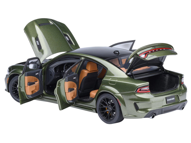 Dodge Charger SRT Hellcat Redeye F8 Green Metallic with Matt Black Top 1/18 Model Car by Autoart-Autoart-ModelCars.com