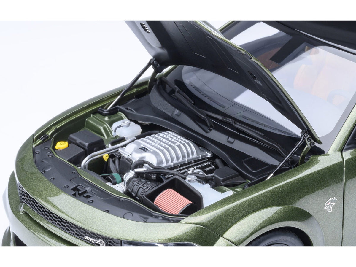 Dodge Charger SRT Hellcat Redeye F8 Green Metallic with Matt Black Top 1/18 Model Car by Autoart-Autoart-ModelCars.com