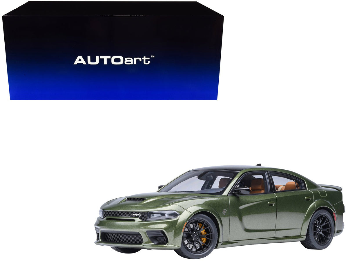 Dodge Charger SRT Hellcat Redeye F8 Green Metallic with Matt Black Top 1/18 Model Car by Autoart-Autoart-ModelCars.com