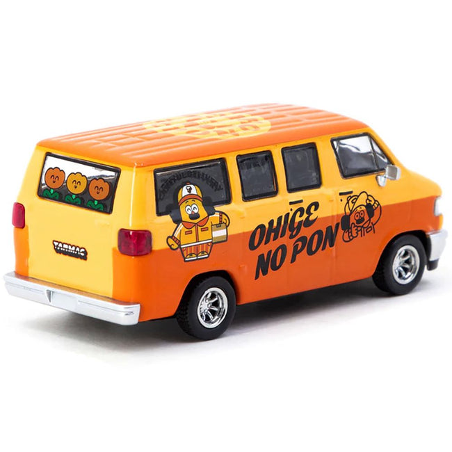 Dodge Van "Ohige no Pon" Orange Two-Tone "Global64" Series 1/64 Diecast Model by Tarmac Works-Tarmac Works-ModelCars.com
