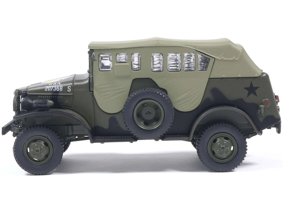 Dodge WC-6 Command Car with Canvas Top Olive Drab "2nd Armored Division France" (1944) United States Army 1/43 Diecast Model by Militaria Die Cast-Militaria Die Cast-ModelCars.com