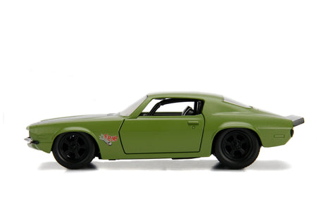 Dom's 1973 Chevrolet Camaro "F-Bomb" Matt Green with Black Hood Stripe "Fast & Furious" Movie 1/32 Diecast Model Car by Jada-Jada-ModelCars.com