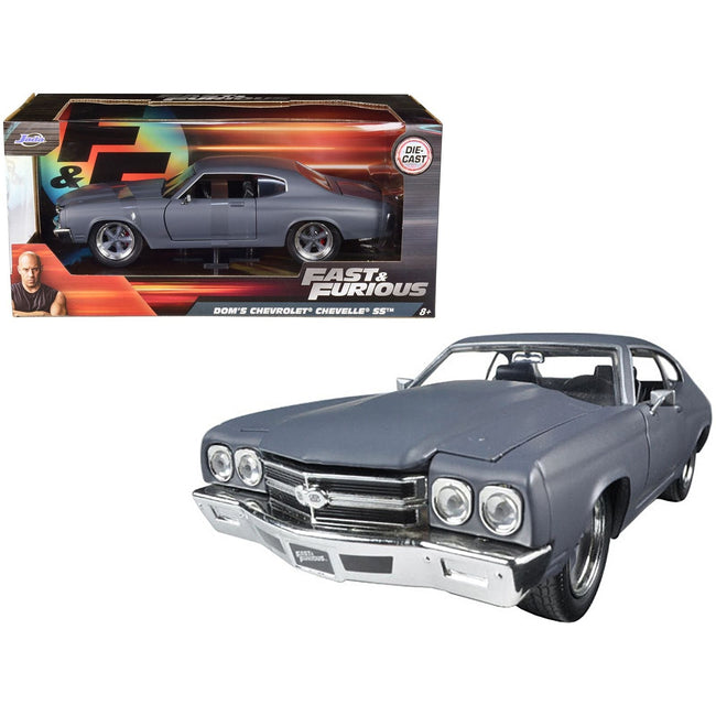 Dom's Chevrolet Chevelle SS Matt Gray "Fast & Furious" Movie 1/24 Diecast Model Car by Jada-Jada-ModelCars.com
