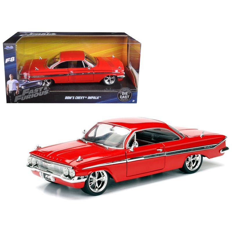 Dom's Chevrolet Impala Red "Fast & Furious F8: The Fate of the Furious" (2017) Movie 1/24 Diecast Model Car by Jada-Jada-ModelCars.com